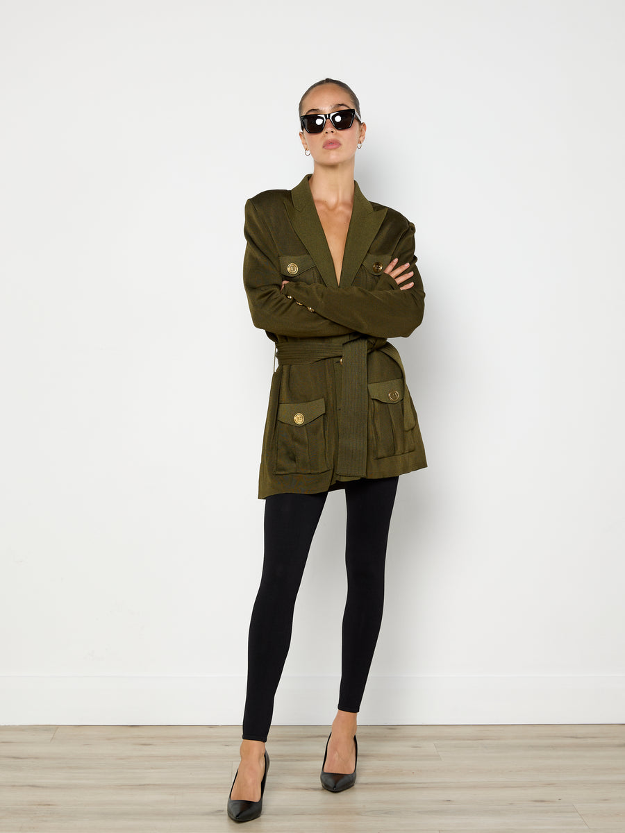 Balmain Khaki Viscose Jacket
