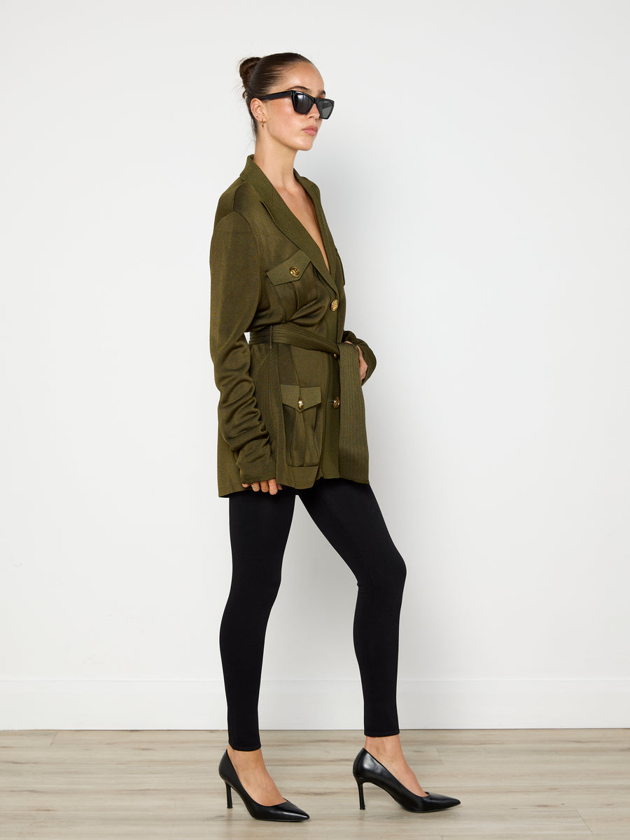 Balmain Khaki Viscose Jacket