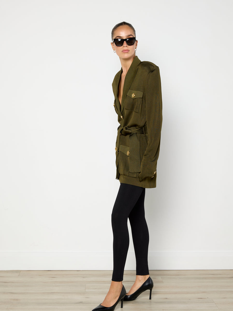 Balmain Khaki Viscose Jacket