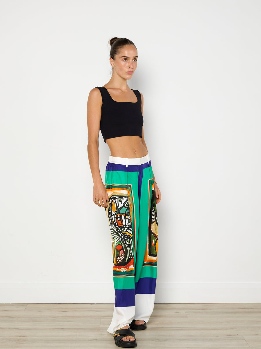 Christopher Esber Bandana Print Silk Pants