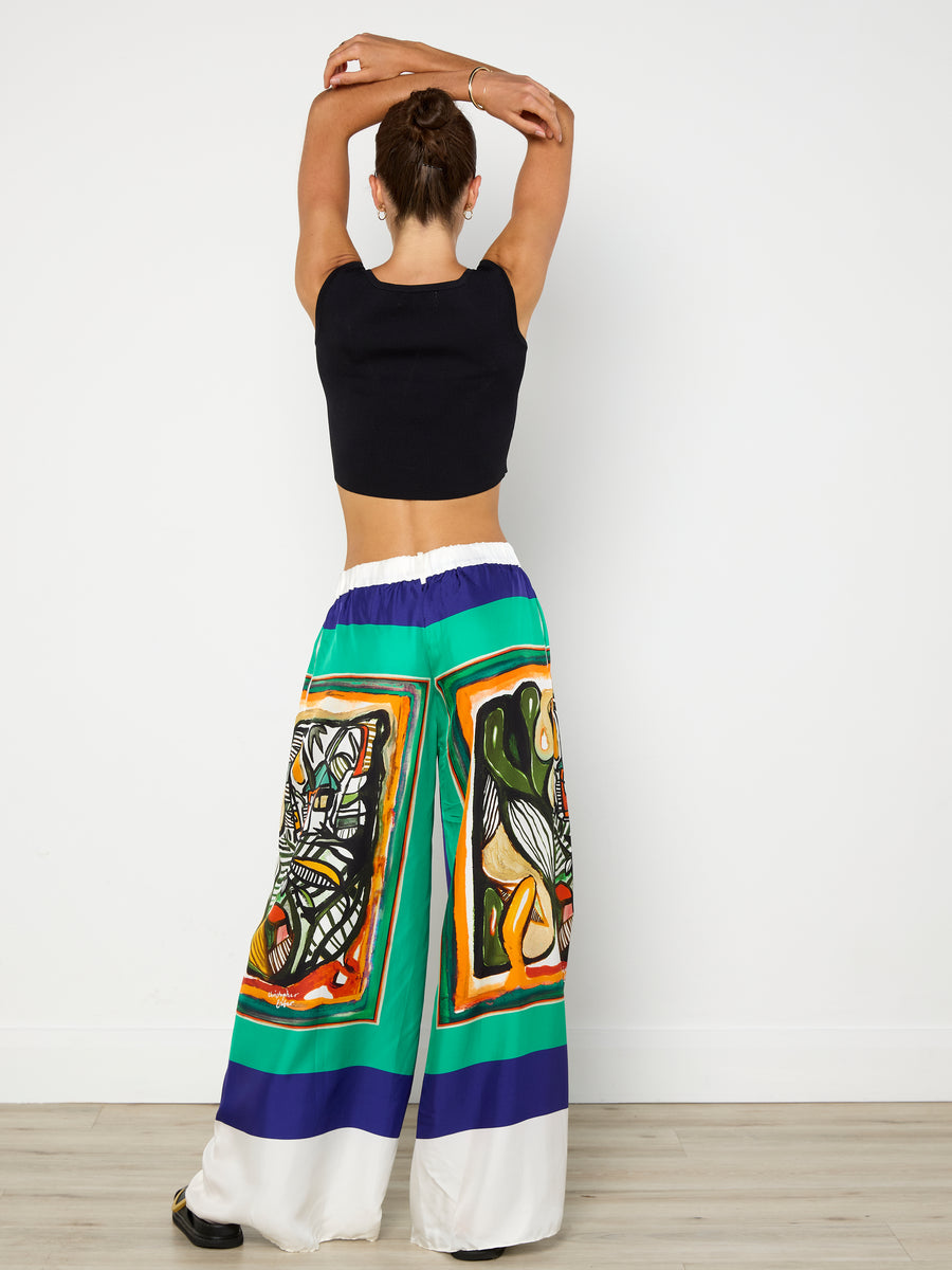 Christopher Esber Bandana Print Silk Pants