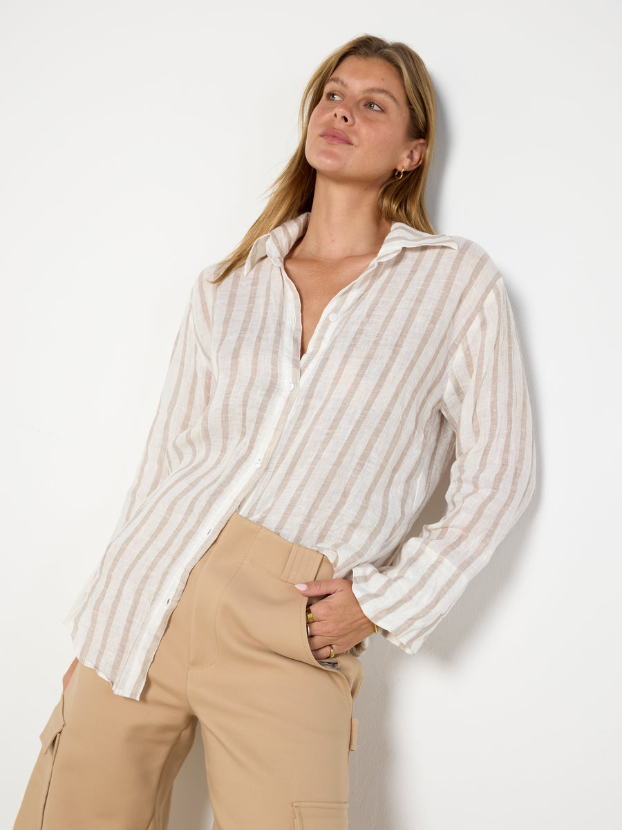 Hyde & Stone Linen Striped Shirt