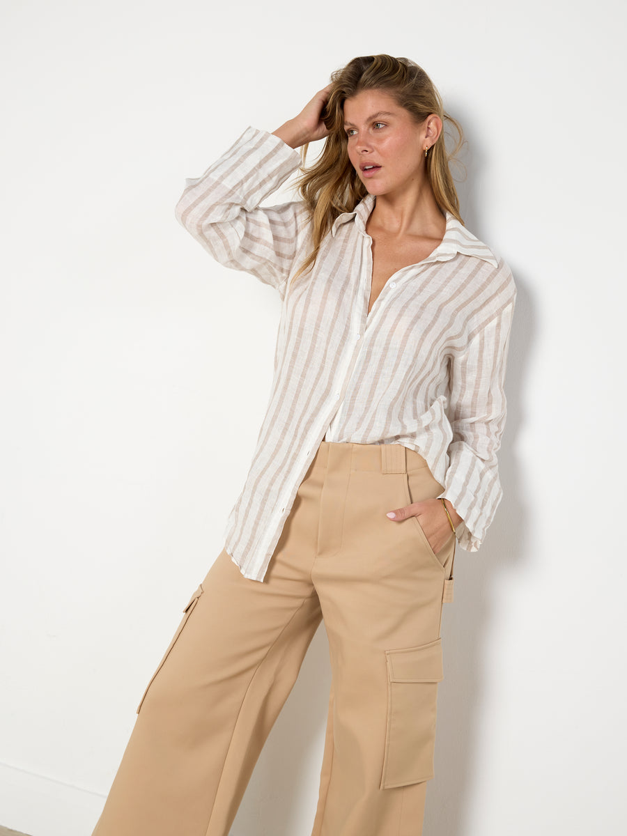 Hyde & Stone Linen Striped Shirt