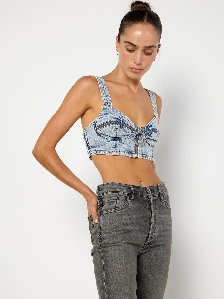 Alessandra Rich Crystal-Embellished Bustier