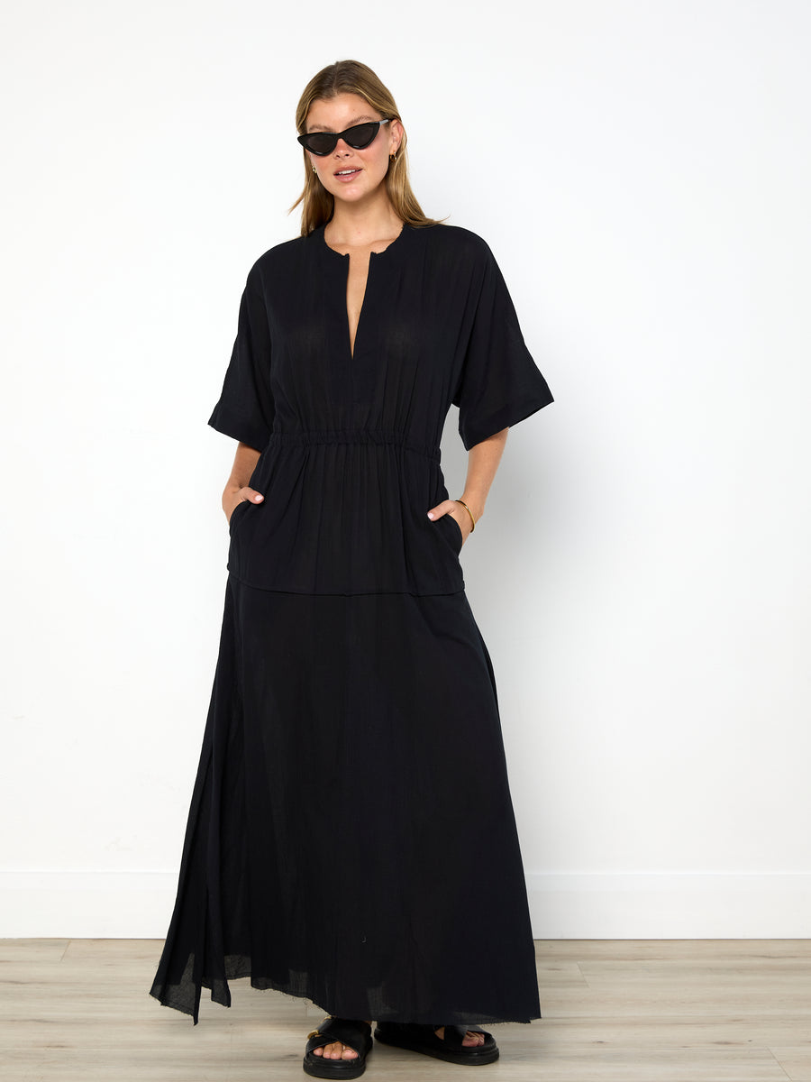 Bassike Gauze Roll Sleeve Dress