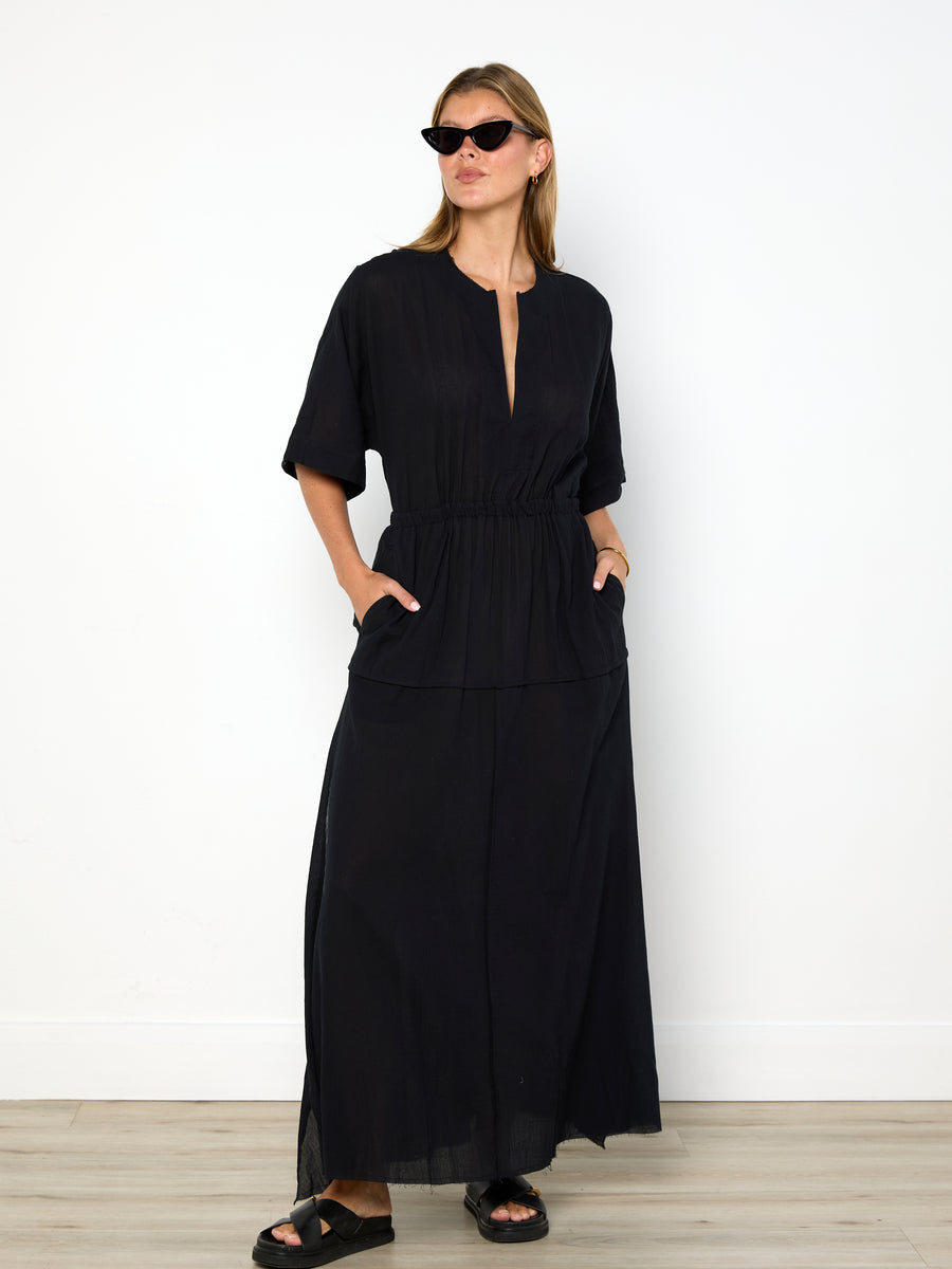 Bassike Gauze Roll Sleeve Dress