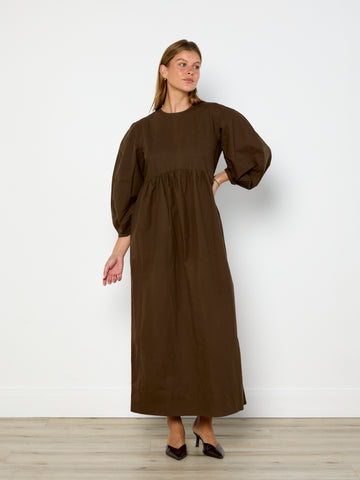 Caes Round Sleeve Long Dress