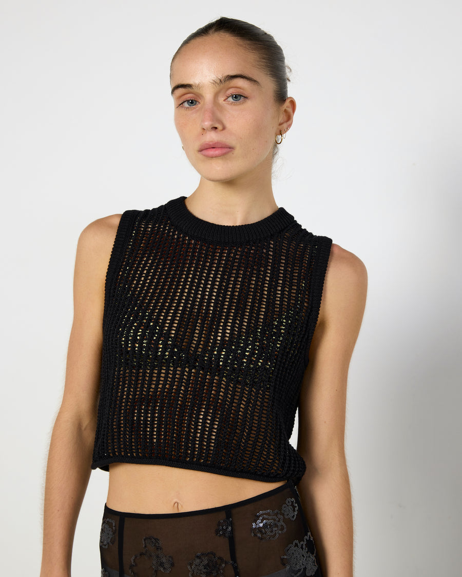 Venroy Knitted Mesh Top