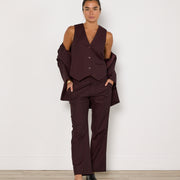 SIR. Pinstripe Three Piece Suit in Chocolate Brown Size 8 Brand New