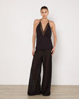 St Agni Silk Mesh Bias Top