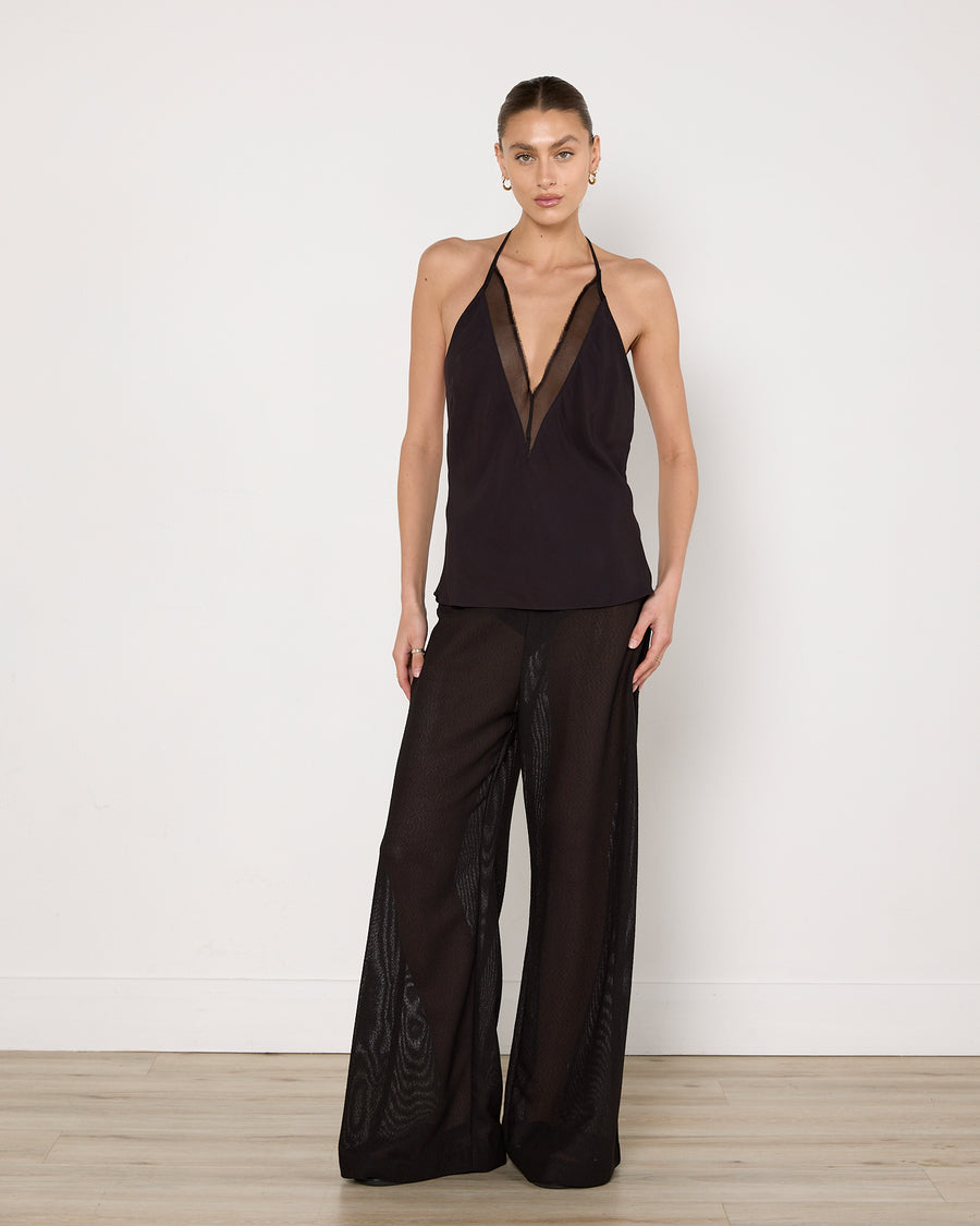 St Agni Silk Mesh Bias Top