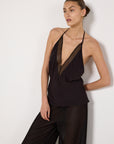 St Agni Silk Mesh Bias Top