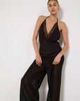 St Agni Silk Mesh Bias Top