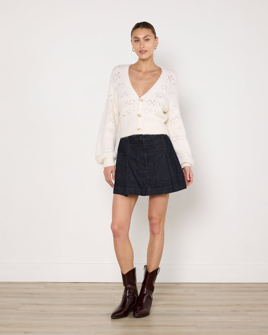 Oroton Denim Pleat Skirt