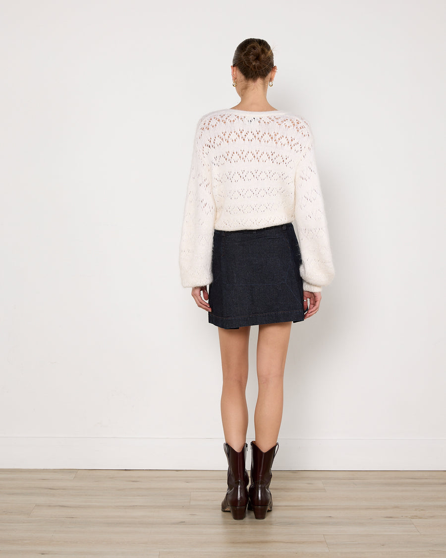 Oroton Denim Pleat Skirt