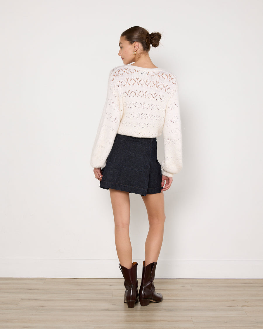 Oroton Denim Pleat Skirt