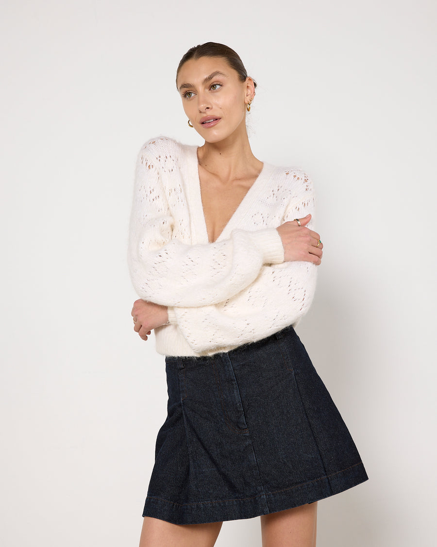 Aje Grooves Lace Stitch Cardigan