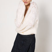 Aje Grooves Lace Stitch Cardigan