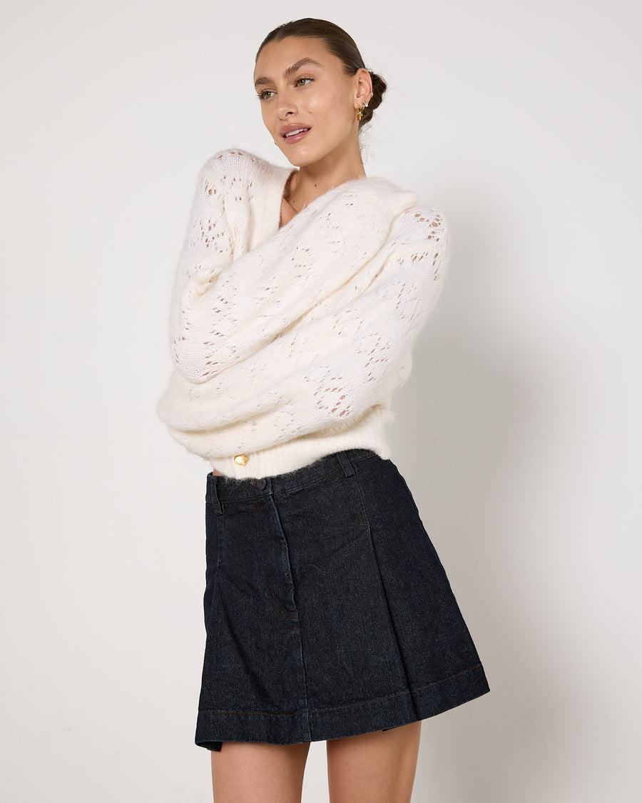 Oroton Denim Pleat Skirt