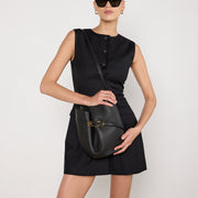Liffner Buckled Leather Bucket Bag