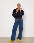 Ulla Johnson Aidan Shell and Fleece Bomber Jacket