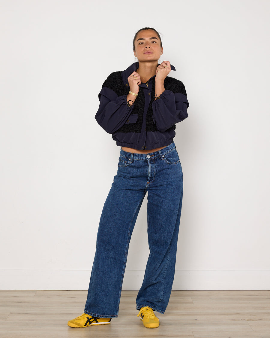 Ulla Johnson Aidan Shell and Fleece Bomber Jacket