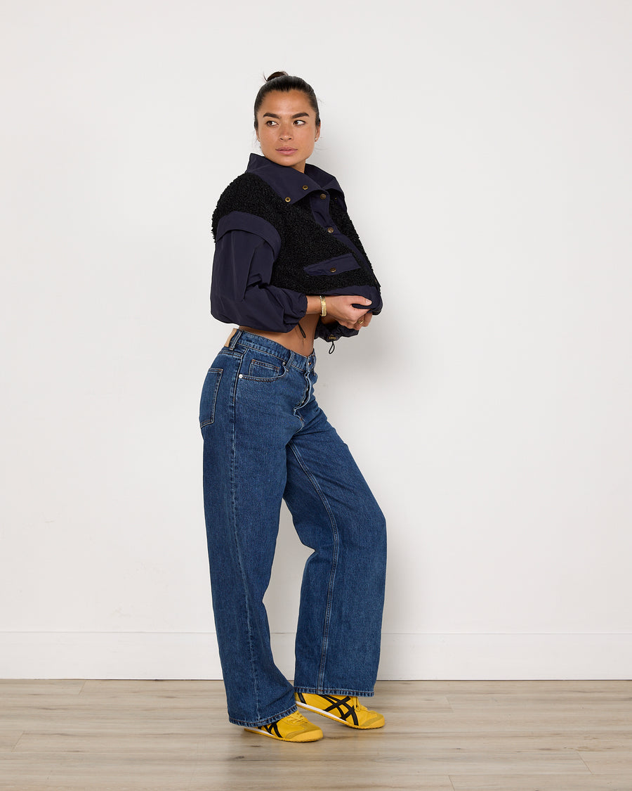 Ulla Johnson Aidan Shell and Fleece Bomber Jacket