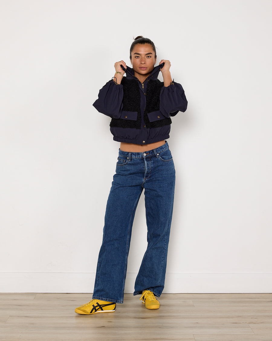 Ulla Johnson Aidan Shell and Fleece Bomber Jacket