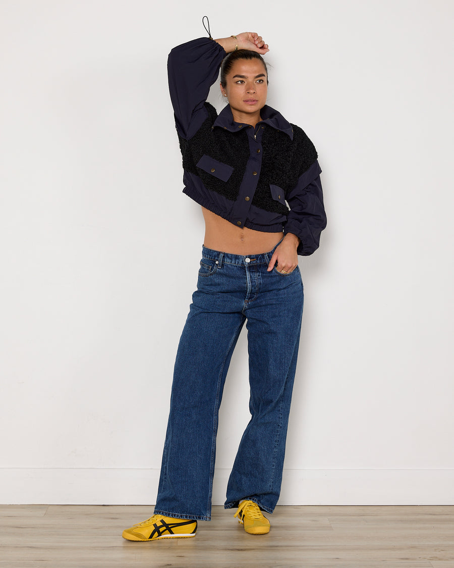 Ulla Johnson Aidan Shell and Fleece Bomber Jacket