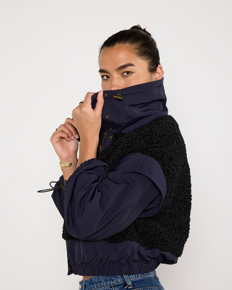Ulla Johnson Aidan Shell and Fleece Bomber Jacket