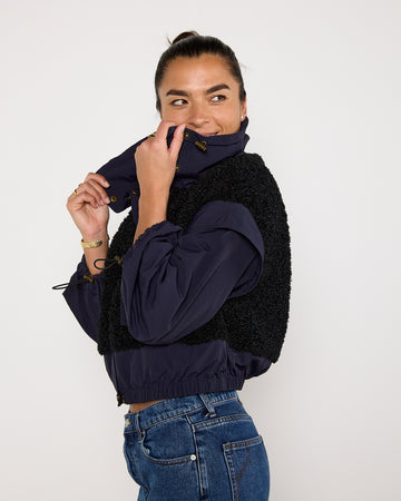 Ulla Johnson Aidan Shell and Fleece Bomber Jacket