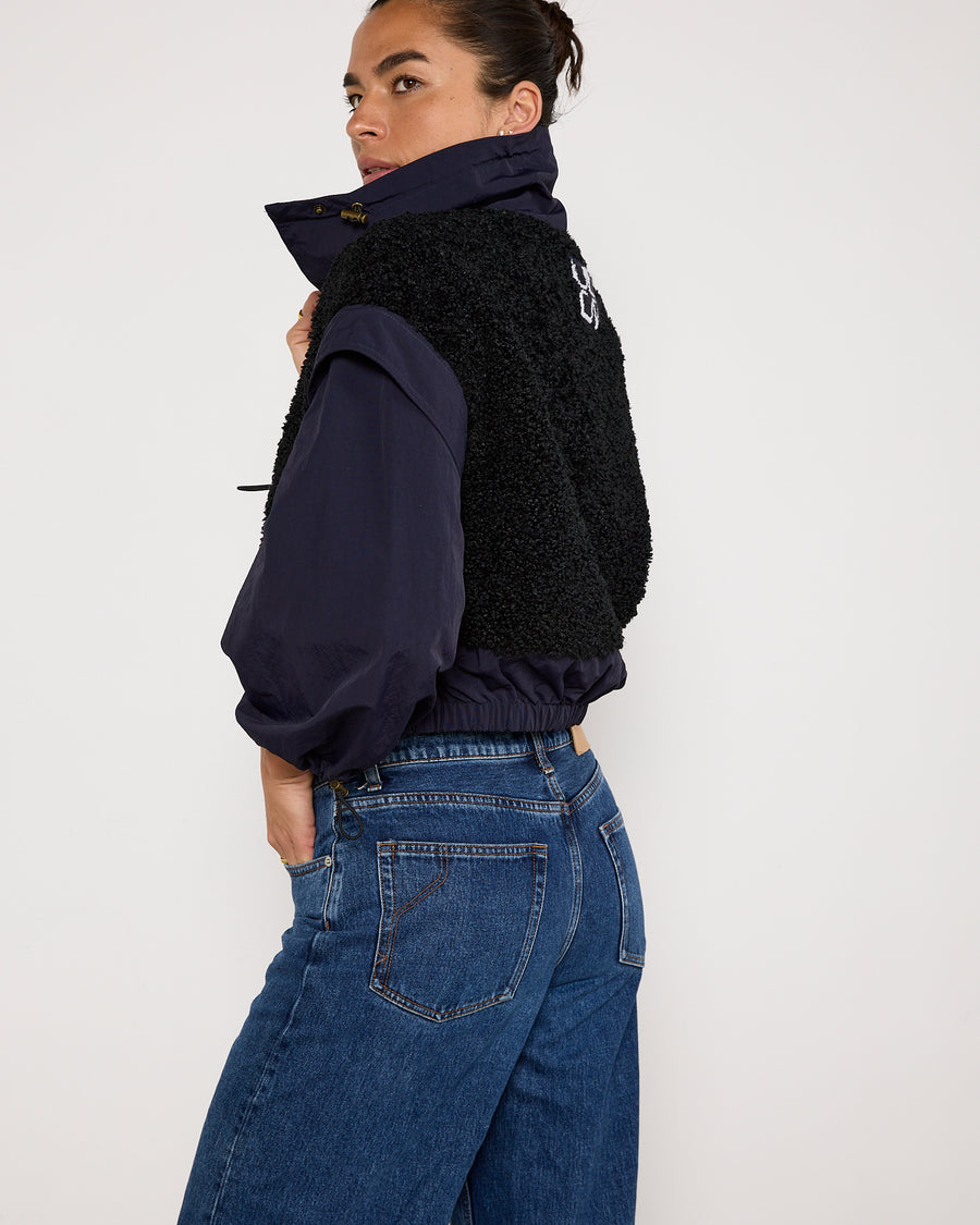 Ulla Johnson Aidan Shell and Fleece Bomber Jacket