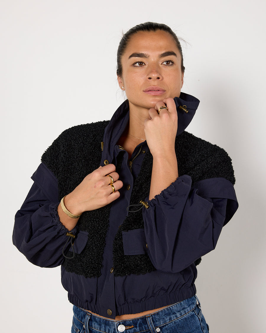 Ulla Johnson Aidan Shell and Fleece Bomber Jacket