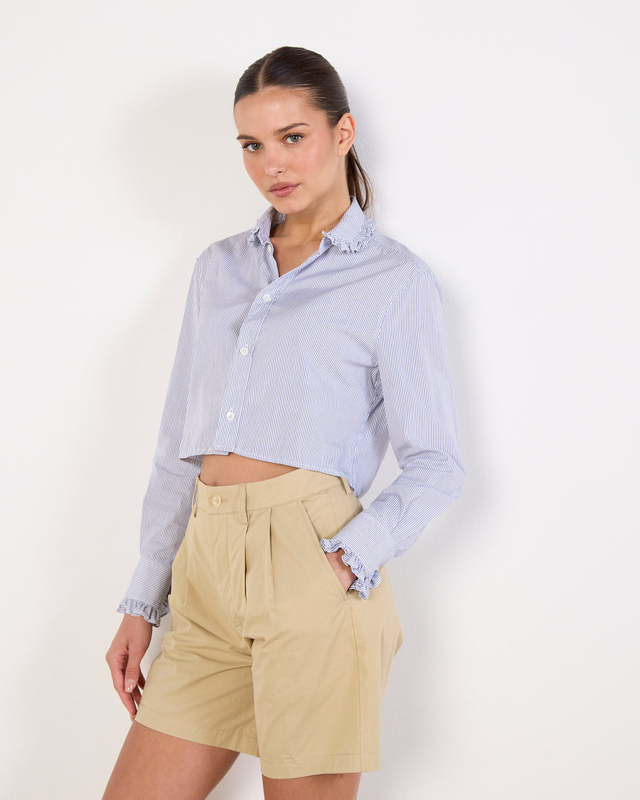 Celine Striped Crop Shirt