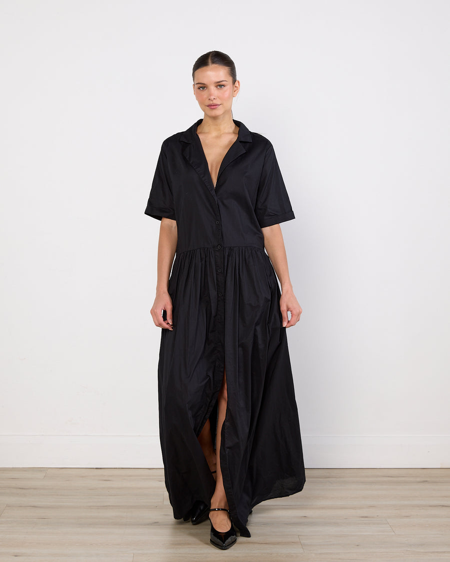 Solaqua Black Short Sleeve Maxi Dress