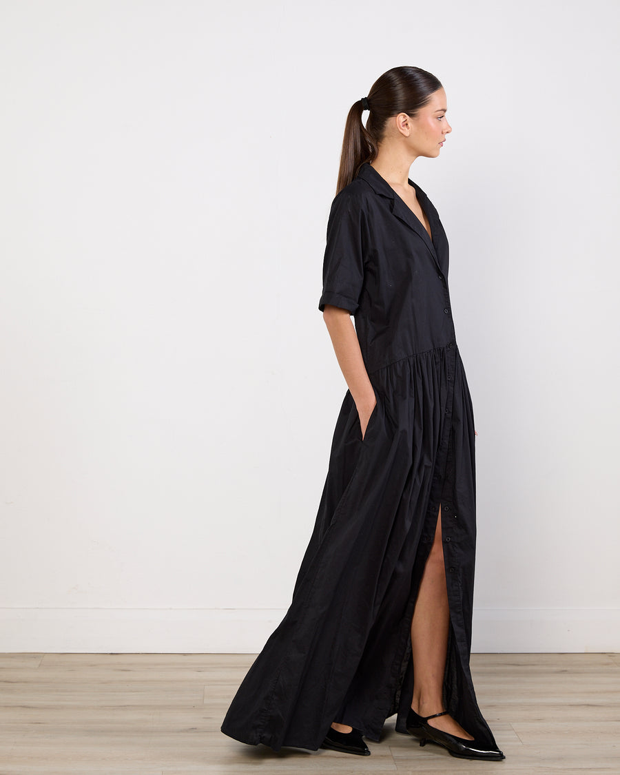 Solaqua Black Short Sleeve Maxi Dress
