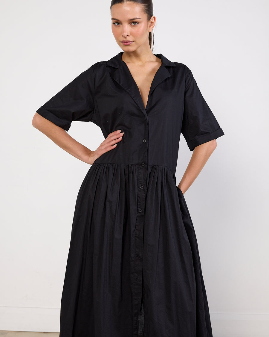 Solaqua Black Short Sleeve Maxi Dress