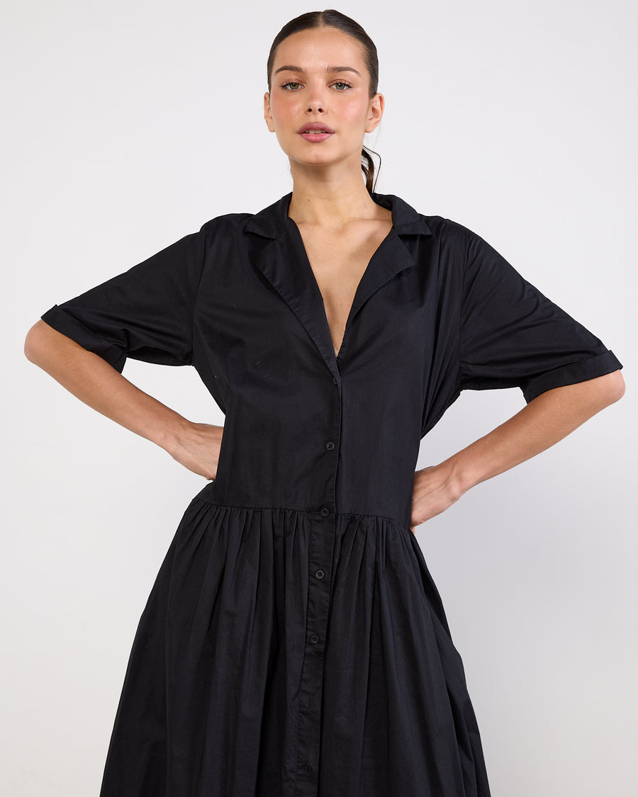Solaqua Black Short Sleeve Maxi Dress