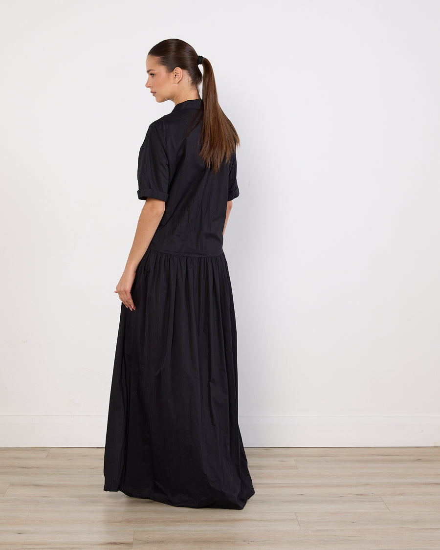 Solaqua Black Short Sleeve Maxi Dress