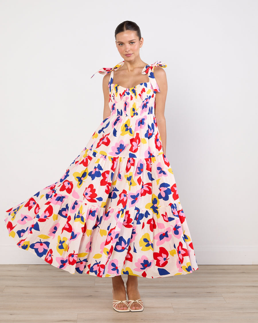 Kate Spade Summer Flowers Tiered Midi Dress