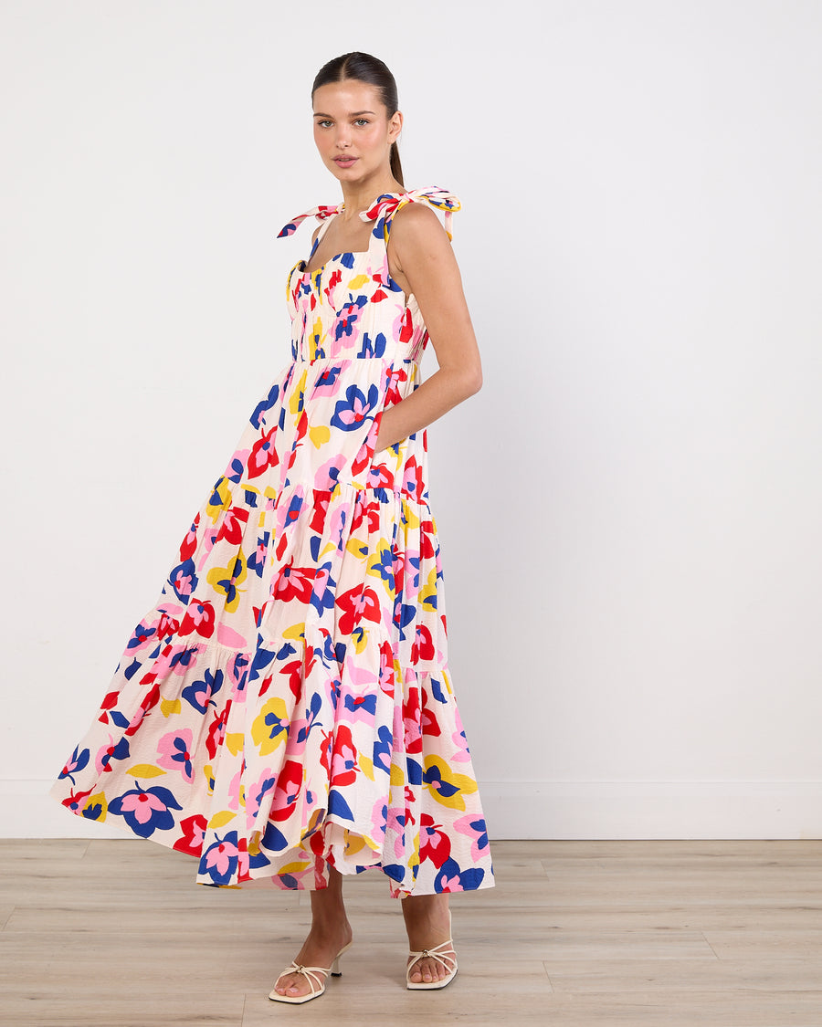 Kate Spade Summer Flowers Tiered Midi Dress