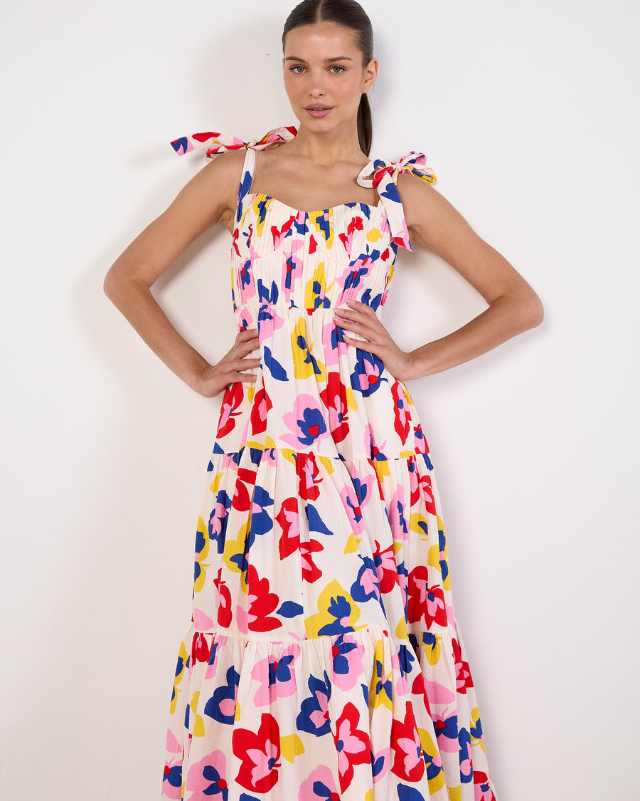 Kate Spade Summer Flowers Tiered Midi Dress