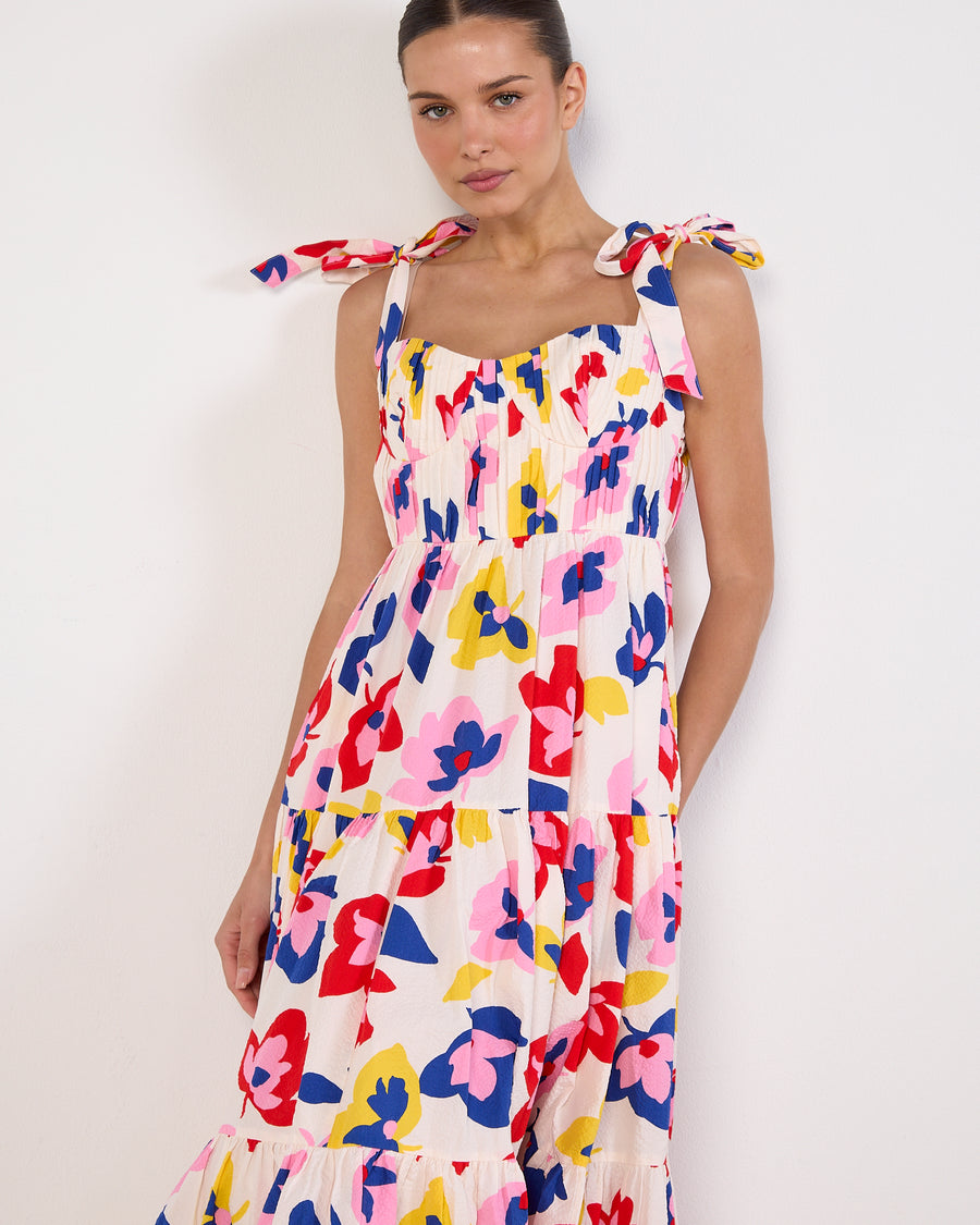 Kate Spade Summer Flowers Tiered Midi Dress