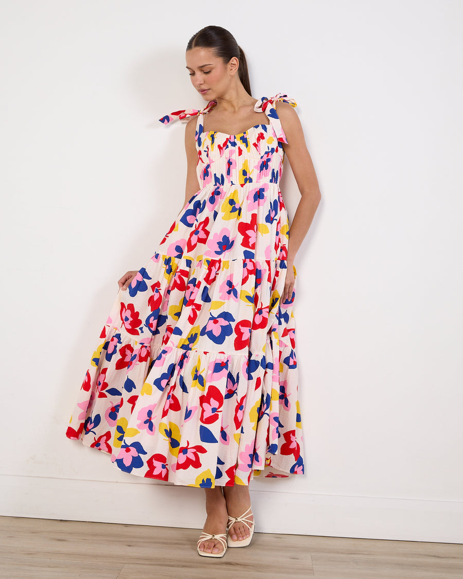 Kate Spade Summer Flowers Tiered Midi Dress