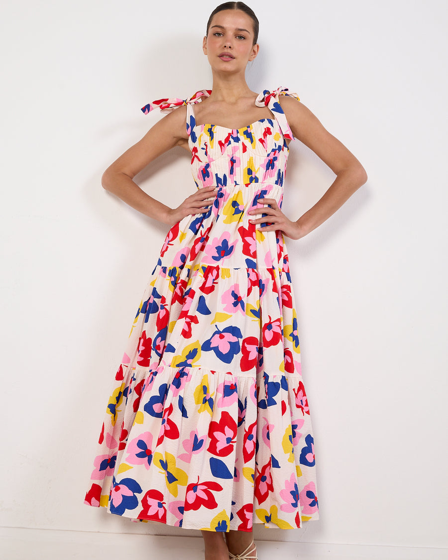 Kate Spade Summer Flowers Tiered Midi Dress