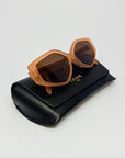 Celine Honey Brown CL4229F Geometric Sunglasses