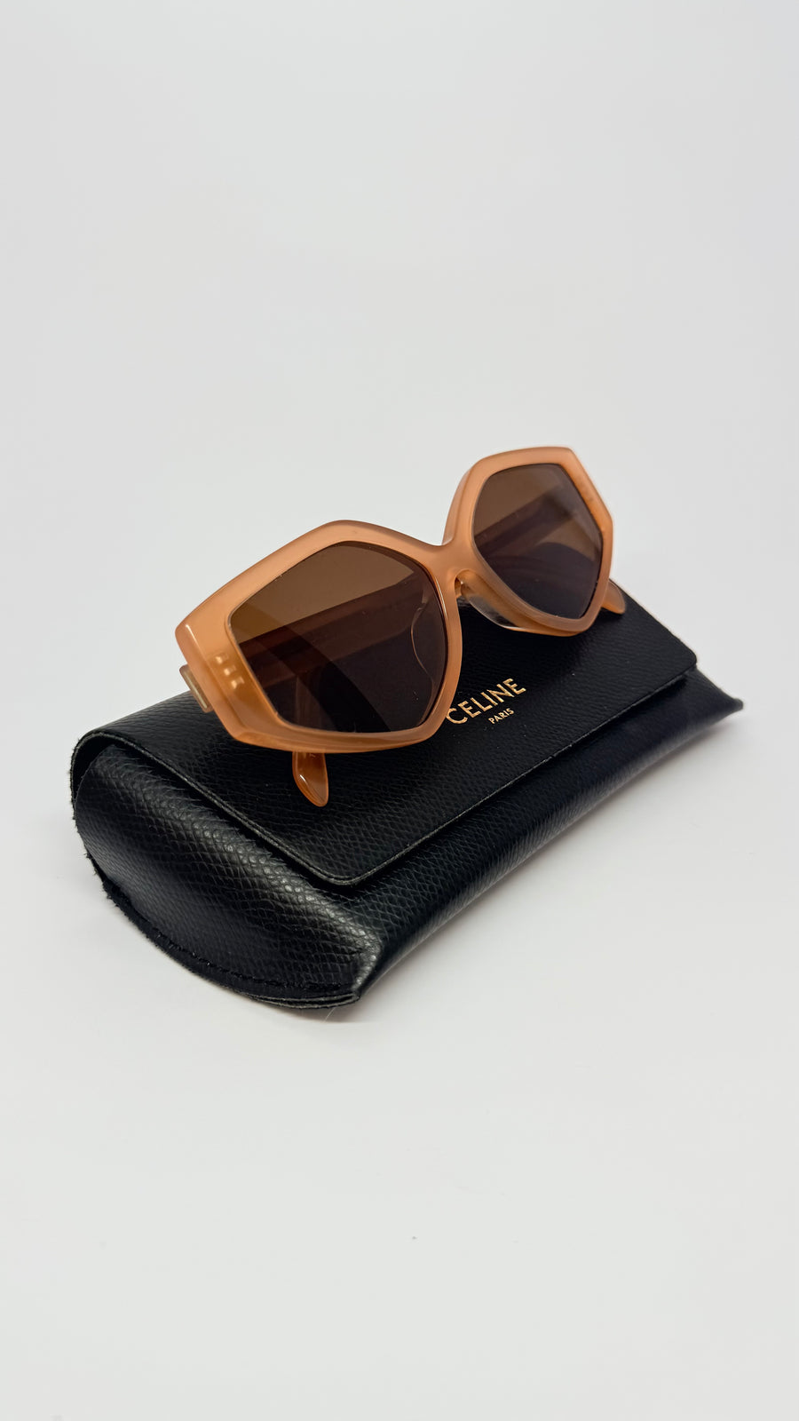 Celine Honey Brown CL4229F Geometric Sunglasses