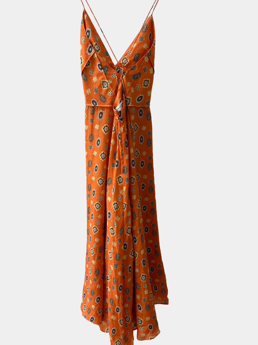 Scanlan Theodore Foulard Linen Strappy Dress