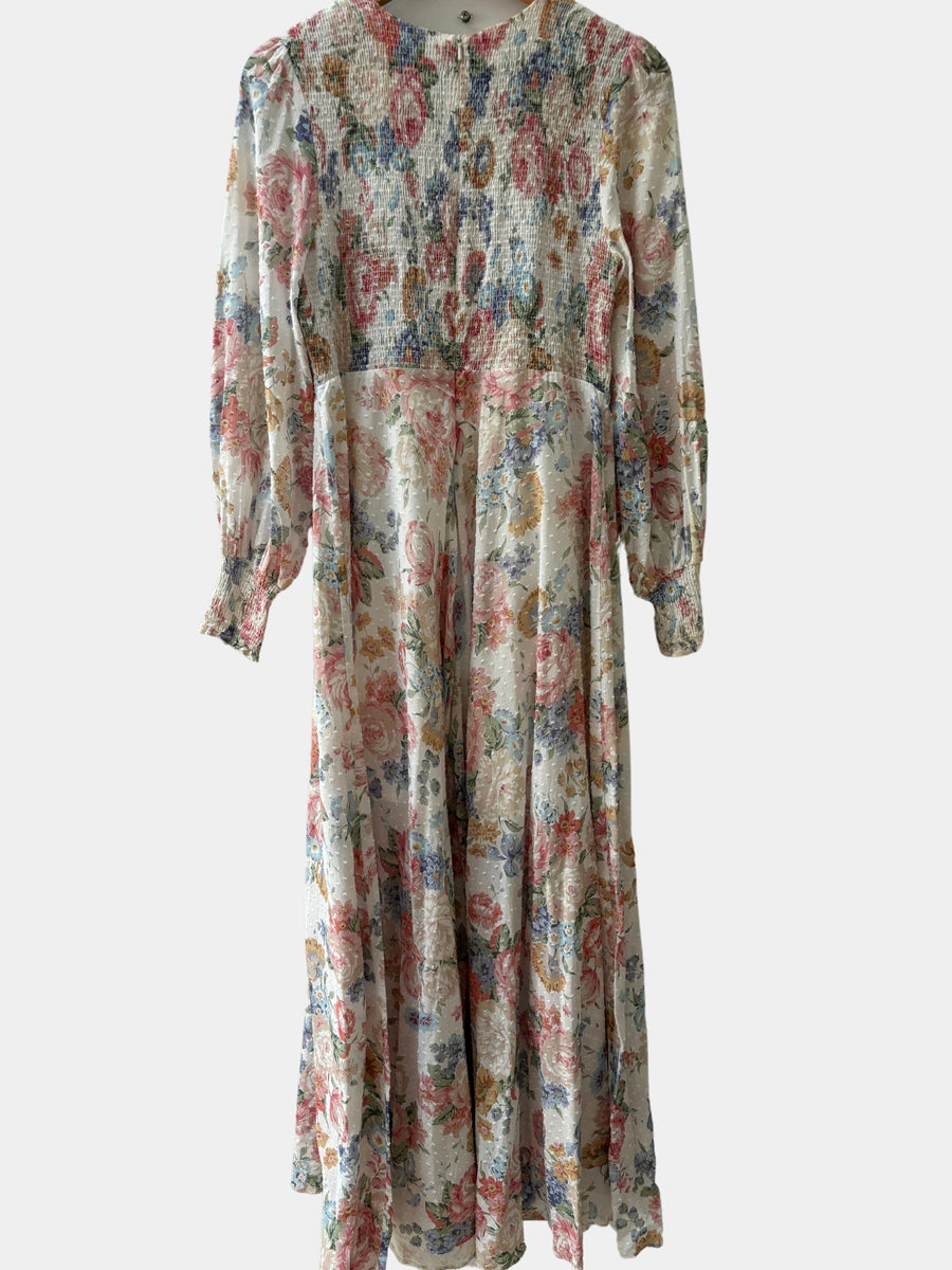 Zimmermann Bowie Shirred Midi Dress