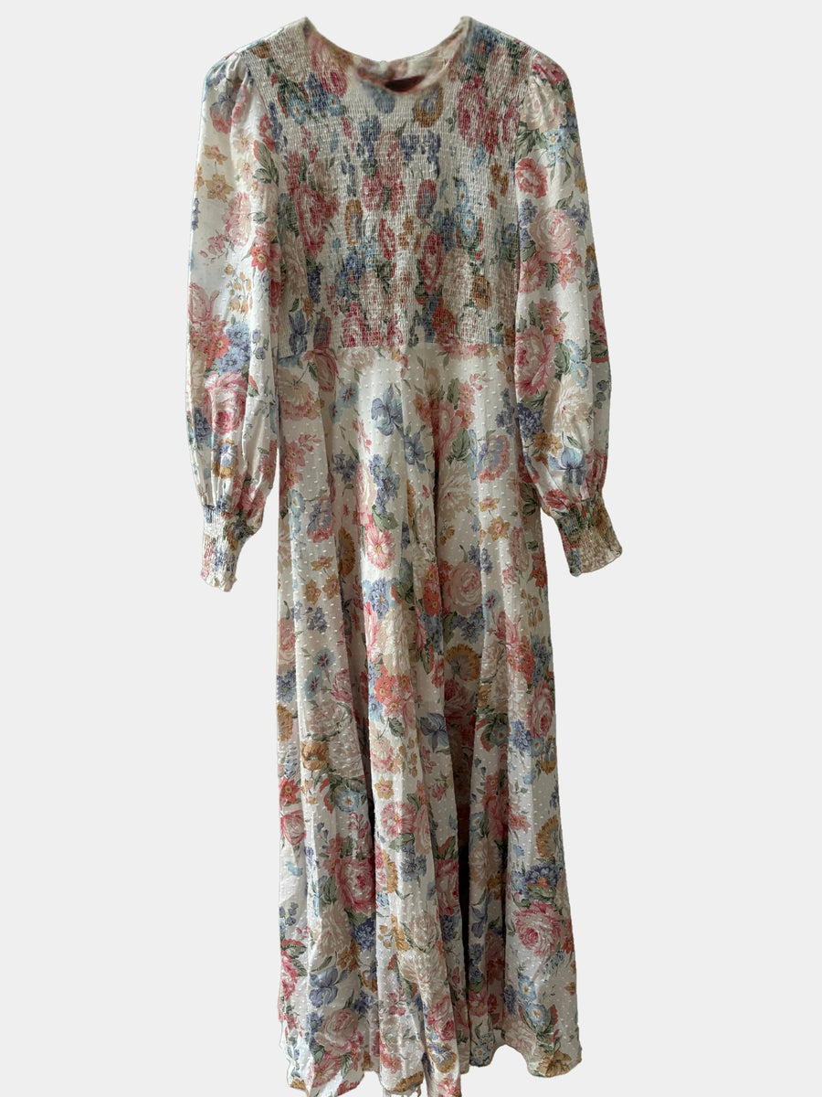 Zimmermann Bowie Shirred Midi Dress